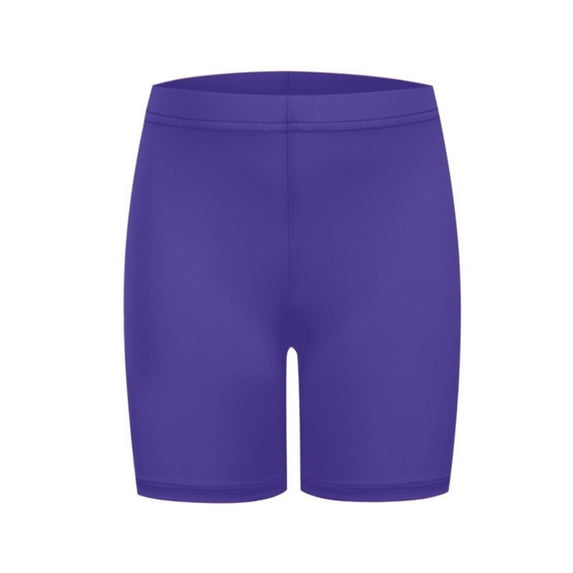 Bainana Little Girls Shorts Solid Color Elastic Waisted Silm Leg Lightweight Casual Summer Girls Leggings Dark Purple Size 11-12 Years