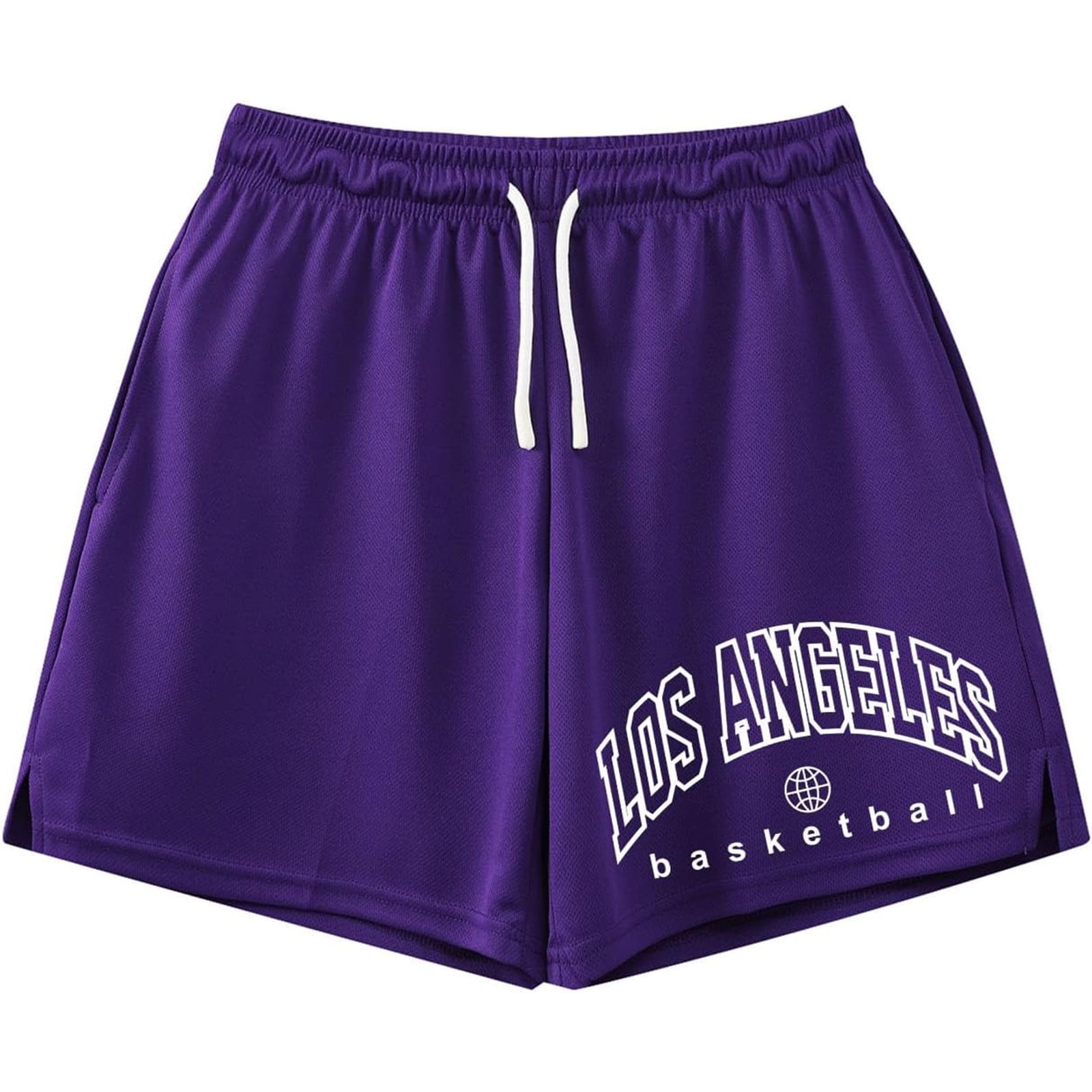 Bainana Men'S Casual Shorts Letter Print Elastic Waist Drawstring Wide ...