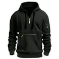 thumbnail image 1 of Bainana Men'S Half Zip Hoodie Long Sleeve Comfortable Hoody Solid Color Hooded Shirts Casual Wear Fall Outfit Size L, 1 of 4