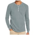 thumbnail image 1 of Bainana Men'S Long Sleeve Henley Shirts Crew Neck Breathable Lightweight T-Shirt Solid Color Regular Fit Hiking Running Basic Tops Size L, 1 of 9
