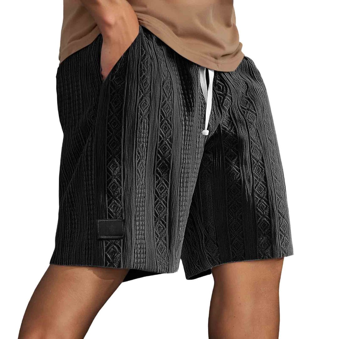 Bainana Men'S Shorts Stripe Print Elastic Waist Drawstring Wide Leg ...
