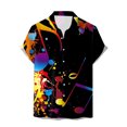 thumbnail image 1 of Bainana Men's Carnival Casual Shirts 3D Print Short Sleeve Lapel Collar Tops Comfortable Soft Men Mardi Gras Button Down T-Shirt Yellow Size Xxxl, 1 of 5