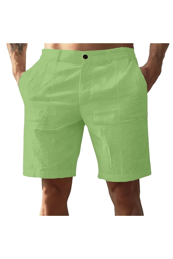 Mens Dress Shorts Zipper Button Waisted Comfortable Breathable Suit Shorts With Pockets For Work Business
