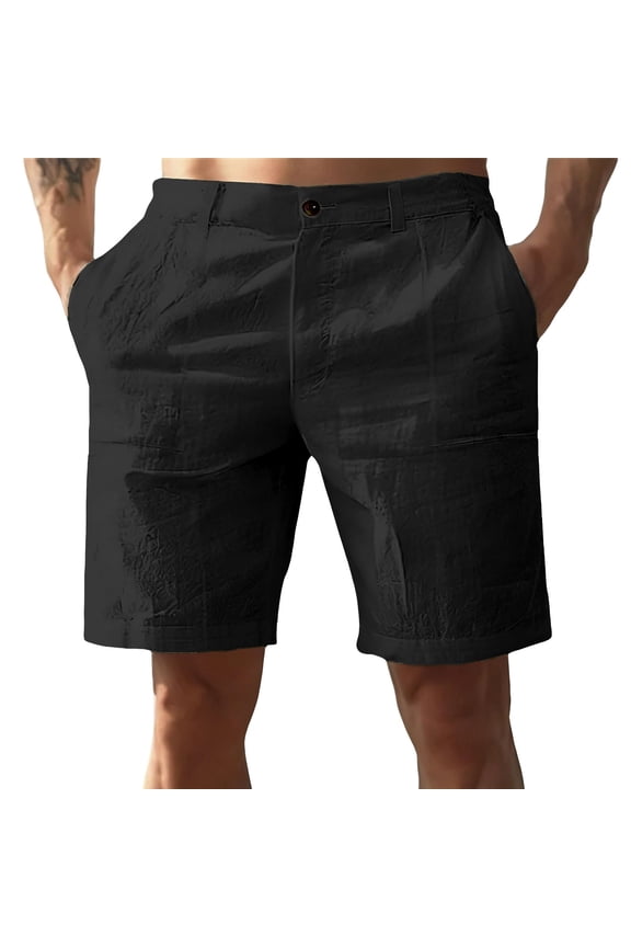 Mens Dress Shorts Zipper Button Waisted Comfortable Breathable Suit Shorts With Pockets For Work Business