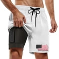 thumbnail image 1 of Bainana Mens Swim Trunks American Flag 2 In 1 Patriotic Swim Shorts 4Th Of July Quick Dry Comfortable Beach Travel Sport Shorts, 1 of 4