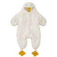 thumbnail image 1 of Bainana Newborn Baby Boys Girls Romper Goose Print Long Sleeve Hooded Jumpsuit Thick Warm Winter Kids Bodysuit Coat White Size, 1 of 8