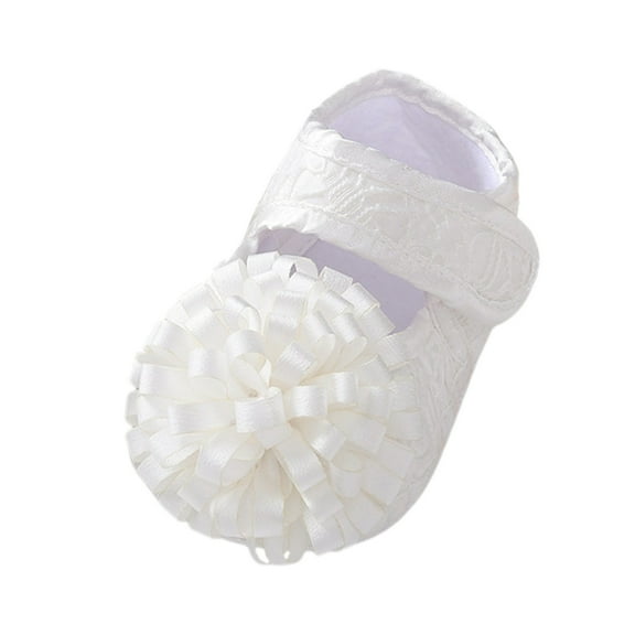 Bainana Newborn Baby Girls Walking Shoes Bowknot Print Anti Slip Easy On Shoes Cute Fashion Baby Spring Autumn Sneaker Grey Size 0-3 Months