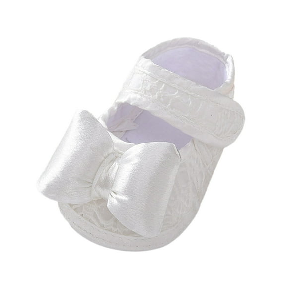 Bainana Newborn Baby Girls Walking Shoes Bowknot Print Anti Slip Easy On Shoes Cute Fashion Baby Spring Autumn Sneaker Yellow Size 0-3 Months