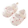 thumbnail image 1 of Bainana Girls Walking Shoes Strawberry Print Anti Sole Loafers Shoes Casual Breathable Spring Baby Sock Sneaker White Size 0-6 Months, 1 of 3