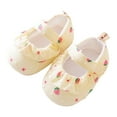 thumbnail image 1 of Bainana Girls Walking Shoes Strawberry Print Anti Sole Loafers Shoes Casual Breathable Spring Baby Sock Sneaker Yellow Size 6-12 Months, 1 of 3
