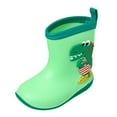 thumbnail image 1 of Bainana Rain Boots For Little Boys Girls Dinosaur Print Soft Sole Short Ankle Shoes Cute Lovely All Weather Kids Outdoor Wear Green Size 18-24 Months, 1 of 3