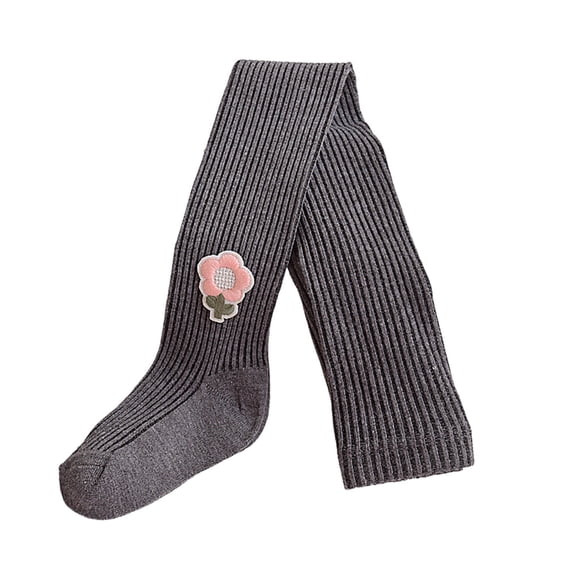 Bainana Render Pants For Toddler Girls Flower Print Elastic Waist slim Leg Leggings Casual Soft Autumn Girls Pantyhose Grey Size 5-6 Years