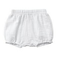 thumbnail image 1 of Bainana Ruffled Shorts For Infant Baby Girls Solid Color Elastic Waist Triangle Leg Shorty Soft Comfortable Summer Kids Shorts White Size 6-9 Months, 1 of 4
