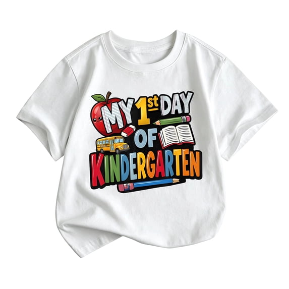 Bainana Boys Short Sleeve T Shirts Letter Print Leisure Tops Big Kids Summer Tees