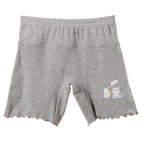 Bainana Shorts For Girls Child Solid Color Elastic Waist Slim Leg Shorty Soft Comfortable Girls All Season Underwear Shorts Grey Size 13-14 Years