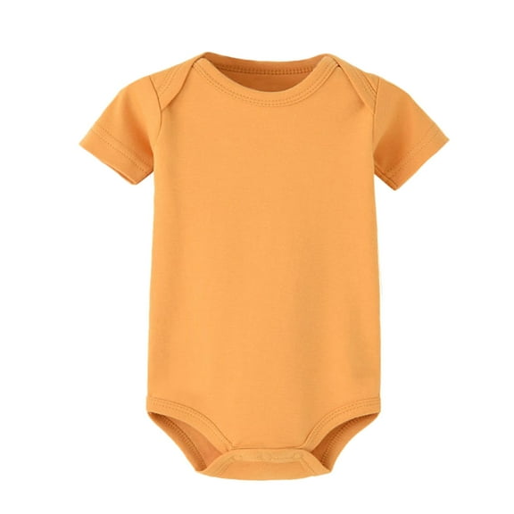 Bainana Solid Color Romper For Girls Boys Short Sleeve Crew Neck Bodysuit Comfortable Casual Baby Summer Regular Fit Outfits Size 18-24 Months