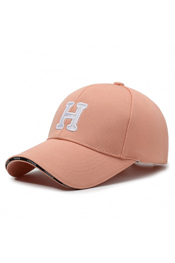 Summer Men's And Women's Caps H Print Adjustable Modern Style Baseball Hat Fashion Lightweight Unisex Adult Sport Peak Fitness Sun Hat Pink