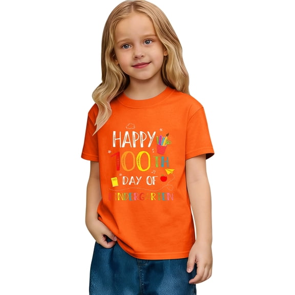 Bainana Summer T-Shirt For Boys Girls Letter Print Short Sleeve Crew Neck Tops Soft Kids Regular Fit Back To School Shirts 8-9 Years