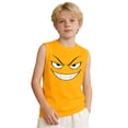 thumbnail image 1 of Bainana Summer Vest Tops For Girls Boys Child Cartoon Print Sleeveless Crew Neck Tshirt Comfortable Causal Teen Kids Youth School Sport Playwear Orange Size 6-7 Years, 1 of 6