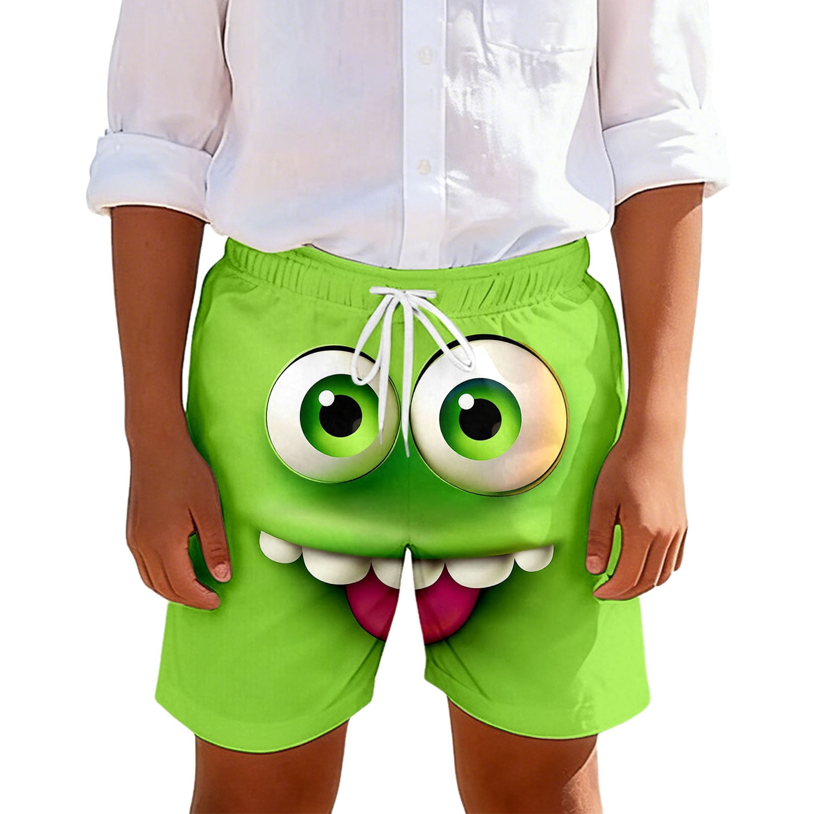 Bainana Swim Shorts For Boys Child Cartoon Print Elastic Waist Straight ...