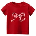 thumbnail image 1 of Bainana T Shirts For Girls Bowknot Print Short Sleeve Graphic Tees Comfortable Casual Teen Kids Outdoor Play Crew Neck Tshirts Size 1-14 Years, 1 of 4