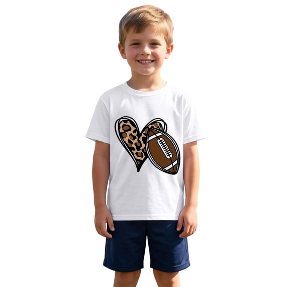 Bainana T Shirts For Girls Rugby Print Short Sleeve Tops Big Kids Comfortable Summer Tees