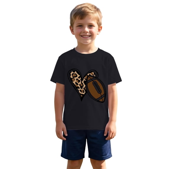 Bainana Girls T Shirts Rugby Print Short Sleeve Tops Big Kids Breathable Summer Tshirts