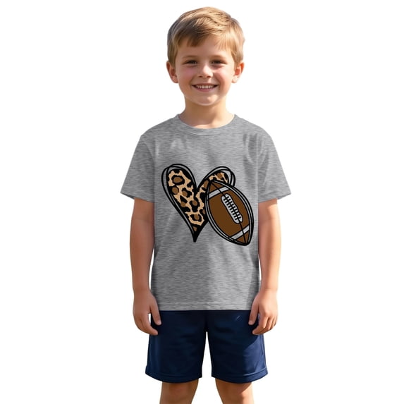 Bainana T Shirts For Girls Rugby Print Short Sleeve Tops Big Kids Comfortable Summer Tees
