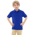 thumbnail image 1 of Bainana Boys Summer Shirts Solid Color Short Sleeve Lapel Collar Tops Breathable Leisure Little Boys Holiday School Playwear T Shirts Blue Size 14-15 Years, 1 of 5