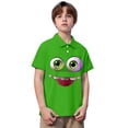 thumbnail image 1 of Bainana Teen Girls Boys Summer Tshirt Cartoon Print Short Sleeve Lapel Collar Shirts Cute Fashion Little Kids School Holiday Casual Dailywear Green Size 13-14 Years, 1 of 6