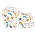 thumbnail image 1 of Bainana Toddler Boys 2 Pieces Sleep Outfit Set Cartoon Print Short Sleeve Crew Neck Tops And Shorts Set Lightweight Stylish Little Boys School Indoor Casual Homewear Size 4-5 Years, 1 of 3