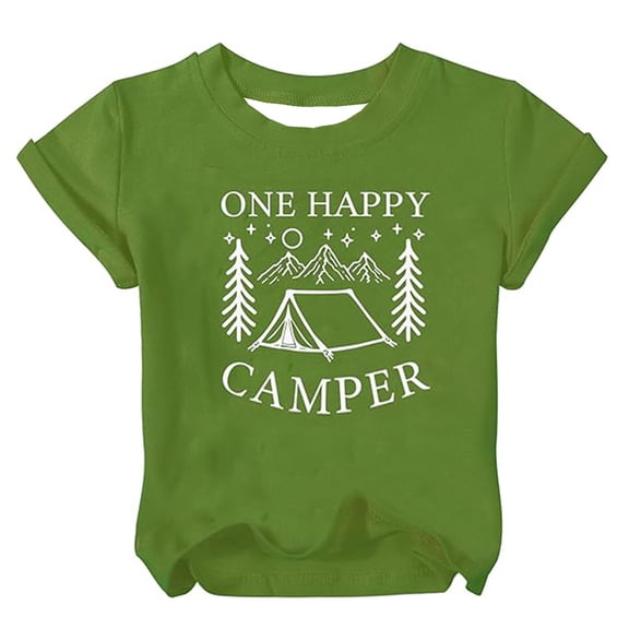 Bainana Toddler Boys Girls Fashion Tops Cartoon Print Short Sleeve Crew Neck Shirts Casual Kids Summer Pullover Clohes 18-24 Months