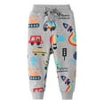 thumbnail image 1 of Bainana Toddler Boys Pants Cartoon Car Print Elastic Waist Taper Leg Trousers Fashion Casual Spring Autumn Boys Sweatpants Grey Size 5-6 Years, 1 of 6