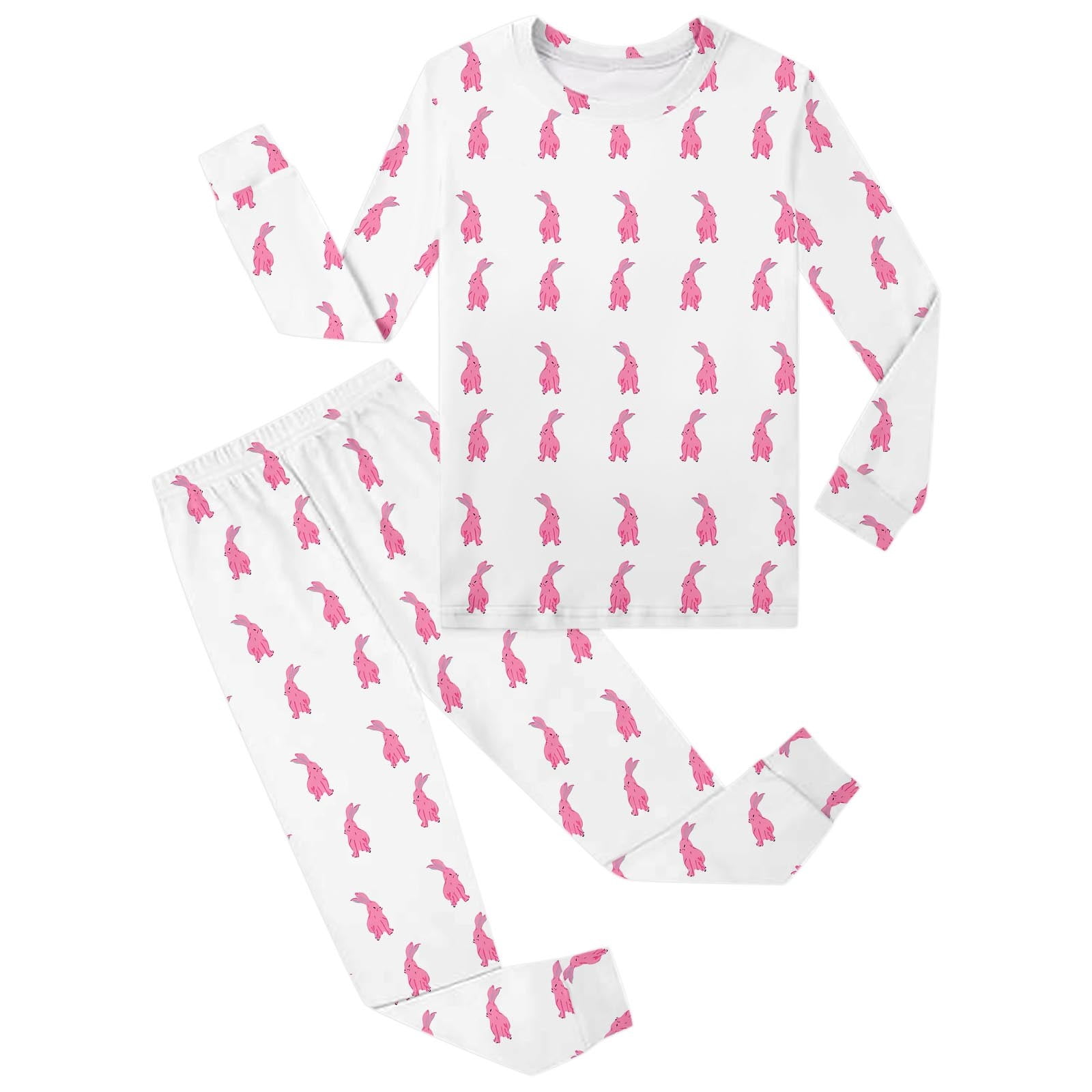 Bainana Toddler Girls 2 Pieces Easter Outfit Set Rabbit Print Long ...
