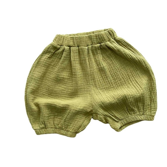 Bainana Toddler Girls Boys Shorts Solid Color Elastic Waist Taper Leg Shorty Breathable Soft Summer Kids Shorts Green Size 6-12 Months