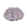 thumbnail image 1 of Bainana Toddler Girls Shorts Solid Color Elastic Waist Flower Ruffled Shorts Soft Casual Summer Child Outwear Purple Size 4-5 Years, 1 of 3