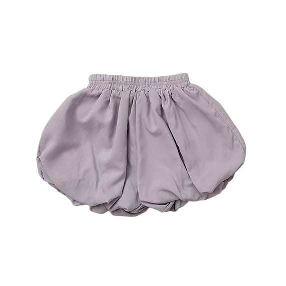 Bainana Toddler Girls Shorts Solid Color Elastic Waist Flower Ruffled Shorts Soft Casual Summer Child Outwear Purple Size 4-5 Years
