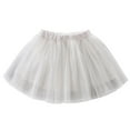 thumbnail image 1 of Bainana Tulle Skirt For Toddler Girls Solid Color Elastic Waist Ruffled Skirt Lightweight Versatile Spring Summer Mesh Dress White Size 6-8 Years, 1 of 4
