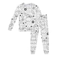 thumbnail image 1 of Bainana Unisex Kids Christmas Diy Pajamas Cartoon Print Long Sleeve T-Shirt Pants Sleepwear Boys And Girls Stylish Fit Outfit Set, Size 2-3 Years, 1 of 3