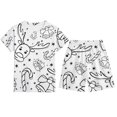 thumbnail image 1 of Bainana Unisex Kids Christmas Diy Pajamas Cartoon Print Short Sleeve T-Shirt Shorts Housewear Boys And Girls Stylish Fit Outfit Set, Size 3-4 Years, 1 of 3