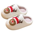thumbnail image 1 of Bainana Kids Winter Christmas Slippers Slip On Reindeer Print Fuzzy Shoes Boys And Girls Cozy House Slippers, 1 of 6