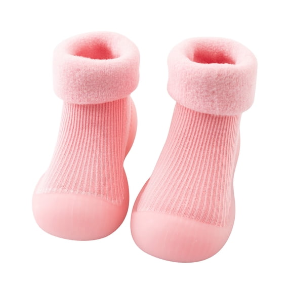 Bainana Unisex Winter Slippers Stocking Kids Non Slip Solid Color Walking Shoes Boys And Girls Warm Bedroom Slippers