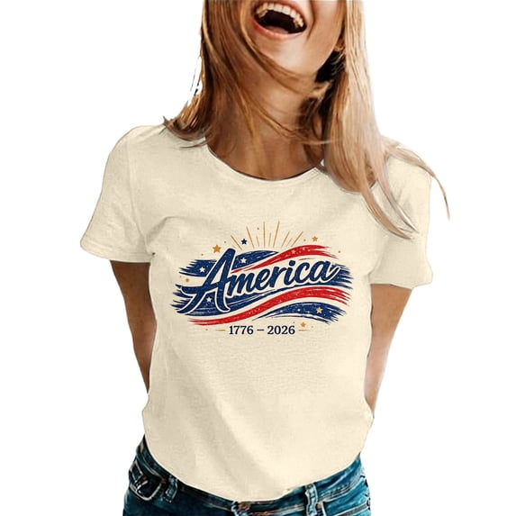 Bainana Versatile Casual T Shirt For Women Floral Print Short Sleeve Crew Neck Tops Fashion Stylish Ladies Festival Summer Party Playwear Outfits Beige Size Xl