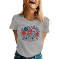 thumbnail image 1 of Bainana Versatile Casual T Shirt For Women Floral Print Short Sleeve Crew Neck Tops Fashion Stylish Ladies Festival Summer Party Playwear Outfits Light Gray Size S, 1 of 4