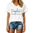 thumbnail image 1 of Bainana Women'S Breast Cancer T Shirts Pink Ribbon Letter Print Tees Short Sleeve V Neck Breast Cancer Awareness Shirts In October We Wear Pink Shirts Survivor Gift Size Xs-Xxxxl White, 1 of 4