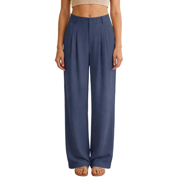 Bainana Women'S Comfort Fit Straight Leg Dress Pants Solid Color High ...