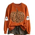 thumbnail image 1 of Bainana Women'S Halloween Sweatshirts Leopard Pumpkin Graphic Pullover Shirt Trendy Theme Party Sweatshirts Orange S, 1 of 4