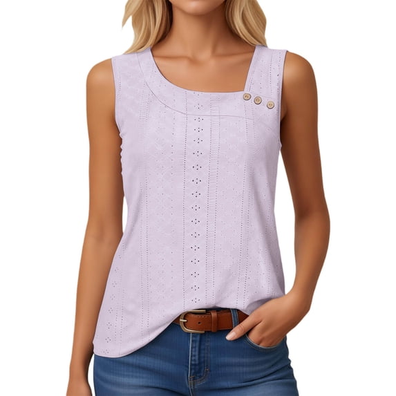 Bainana Women T Shirt Solid Color Sleeveless Crew Neck Basic Tee Comfortable Loose Fit Female Street Casual Wear Tops Clothes Pink Size L