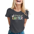 thumbnail image 1 of Bainana Women's Easter T-Shirt Letter Print Round Neck Short Sleeve T Shirt Top Ladies Festival Summer Cozy Soft Tee Shirts Dark Gray Size M, 1 of 3