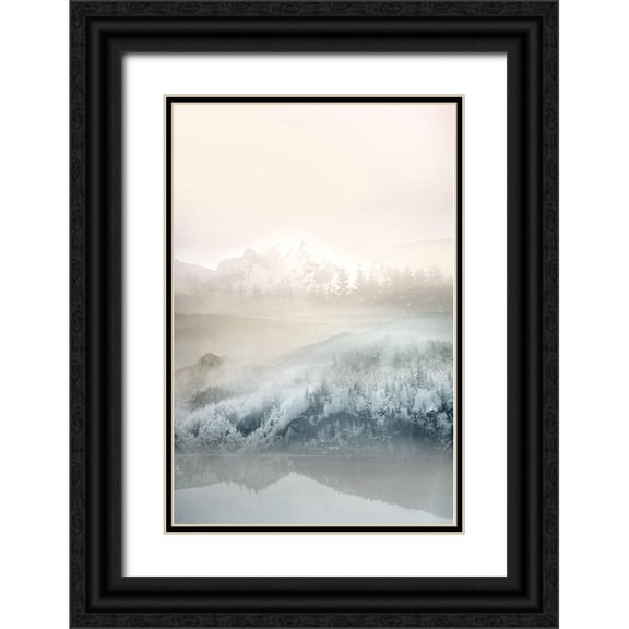 Bainbridge, Hope 11x14 Black Ornate Wood Framed with Double Matting Museum Art Print Titled - Vanilla Landscape II